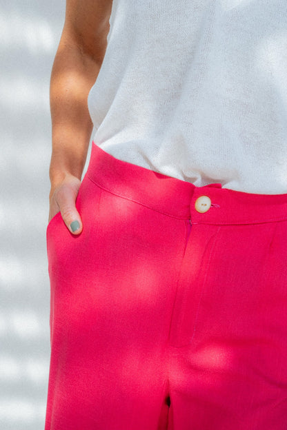 Pantalón Lurex fucsia